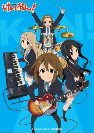 K-On Charaktere beim gemeinsamen Teetrinken