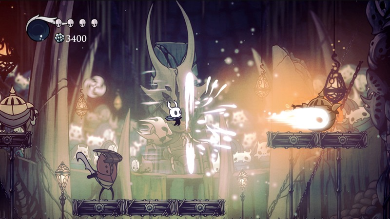 Hollow Knight boss battle intense combat scene
